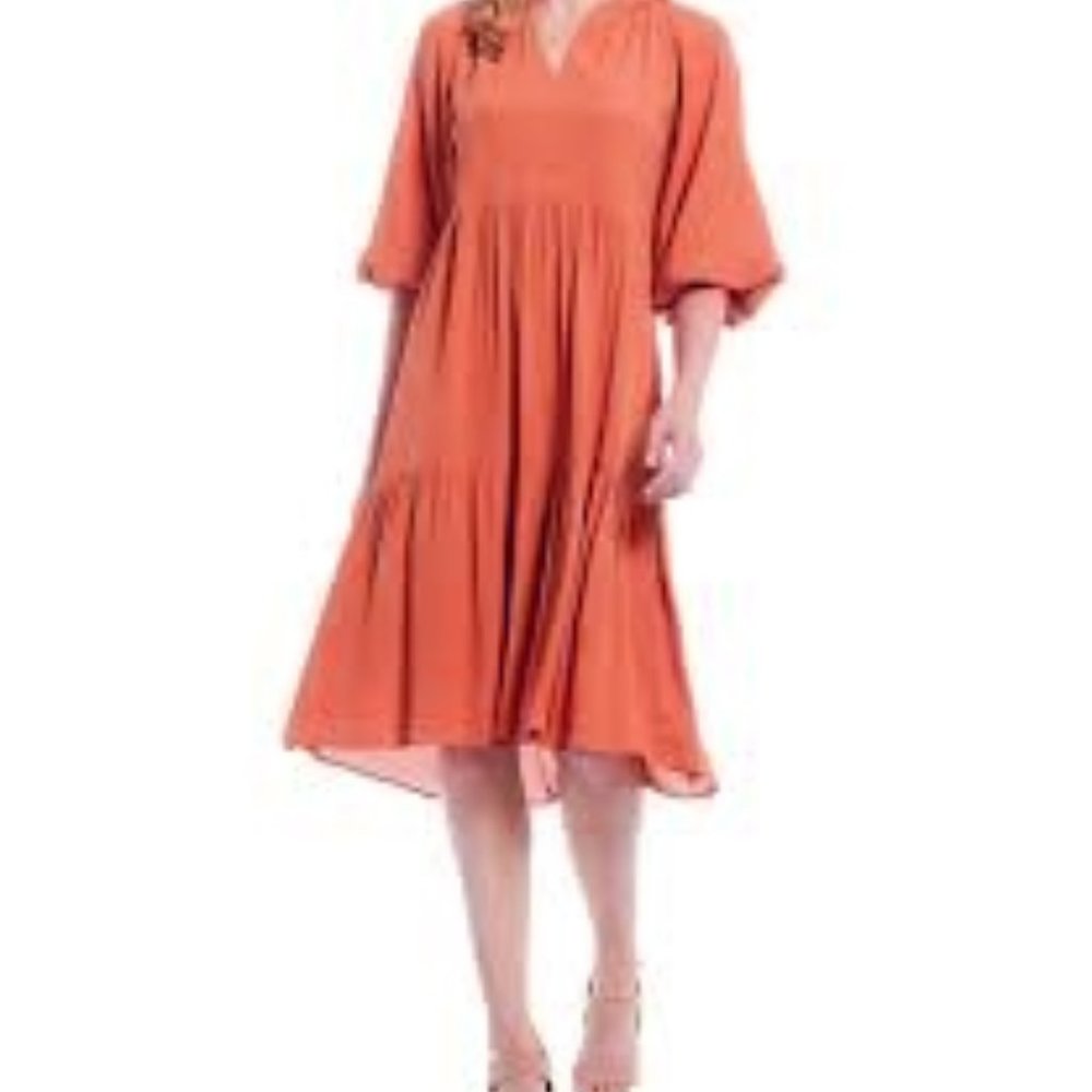 Gibson Latimer Peach Peasant Dress